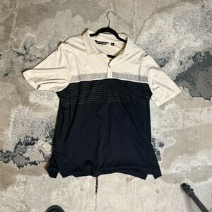 Travis Mathew Black and Cream Button Down Shirt